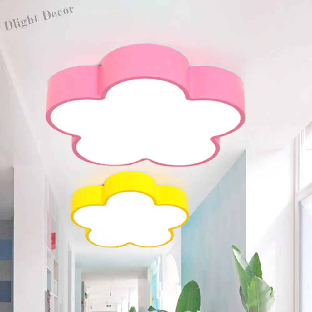 Blooming Delight: Dimmable Flower Led Ceiling Light For Kids