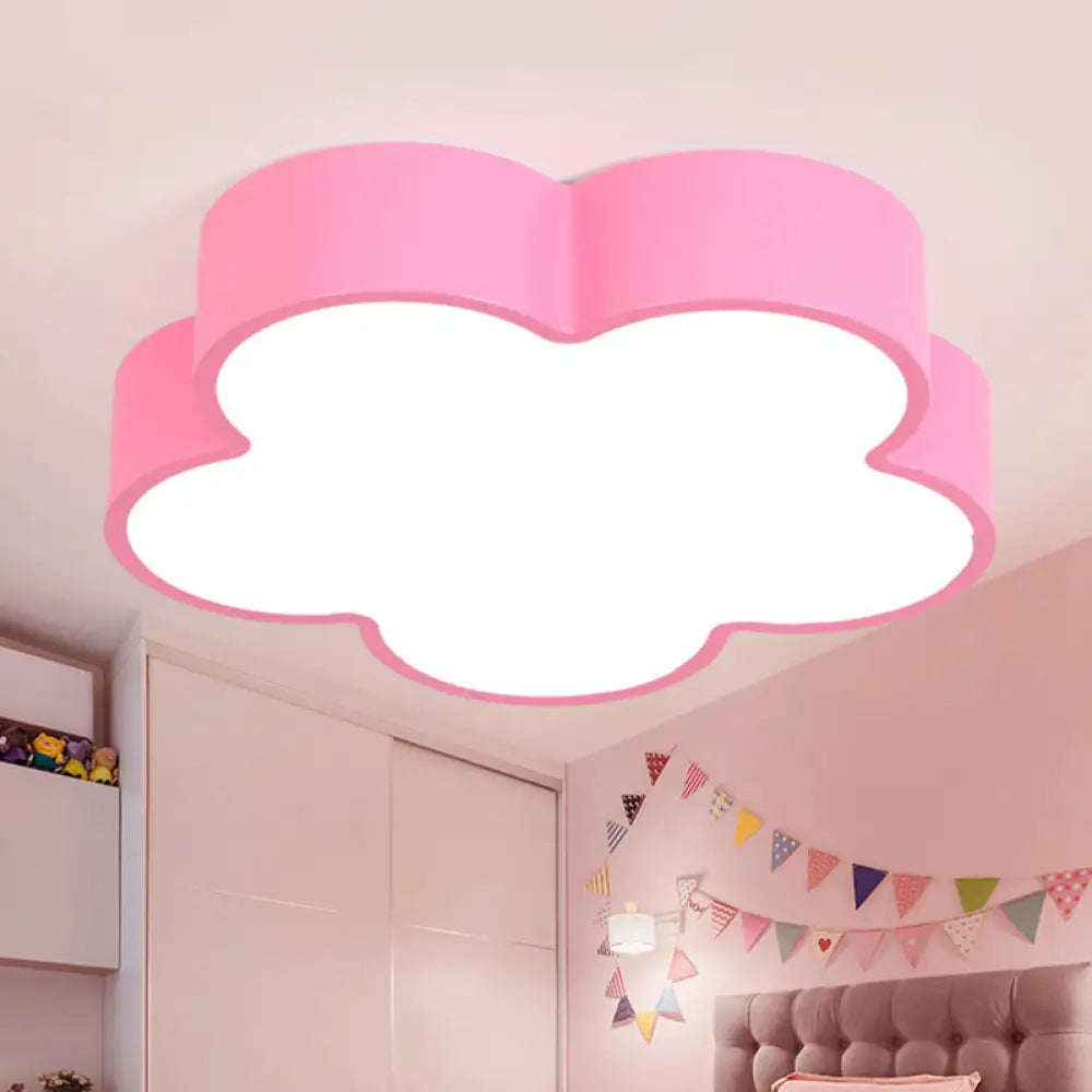 Blooming Delight: Dimmable Flower Led Ceiling Light For Kids Pink / 18’ White