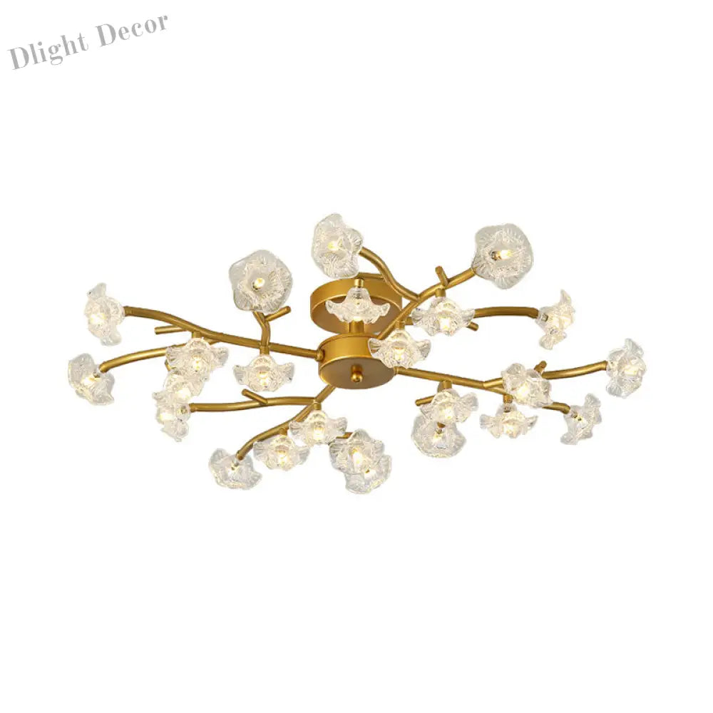 Blossoming Elegance: The Contemporary Floral Semi - Flush Mount Ceiling Lamp Light Fixtures