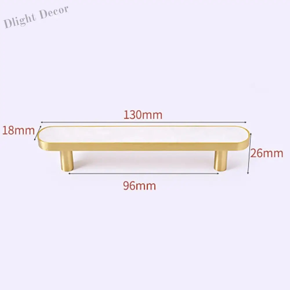Brass and Acrylic Cabinet Handles – Colorful European Wardrobe Pulls for Furniture (96/128mm Hole Distance) 130mm A