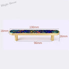 Brass and Acrylic Cabinet Handles – Colorful European Wardrobe Pulls for Furniture (96/128mm Hole Distance) 130mm C