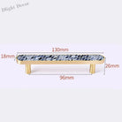 Brass and Acrylic Cabinet Handles – Colorful European Wardrobe Pulls for Furniture (96/128mm Hole Distance) 130mm E