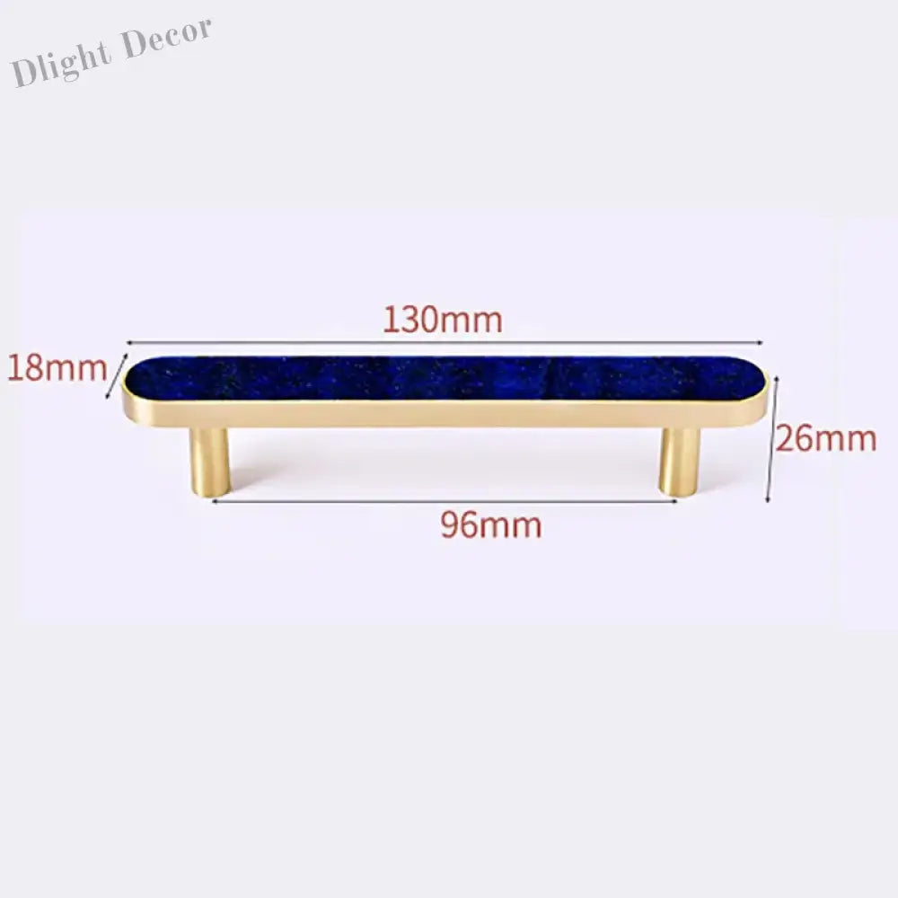 Brass and Acrylic Cabinet Handles – Colorful European Wardrobe Pulls for Furniture (96/128mm Hole Distance) 130mm F