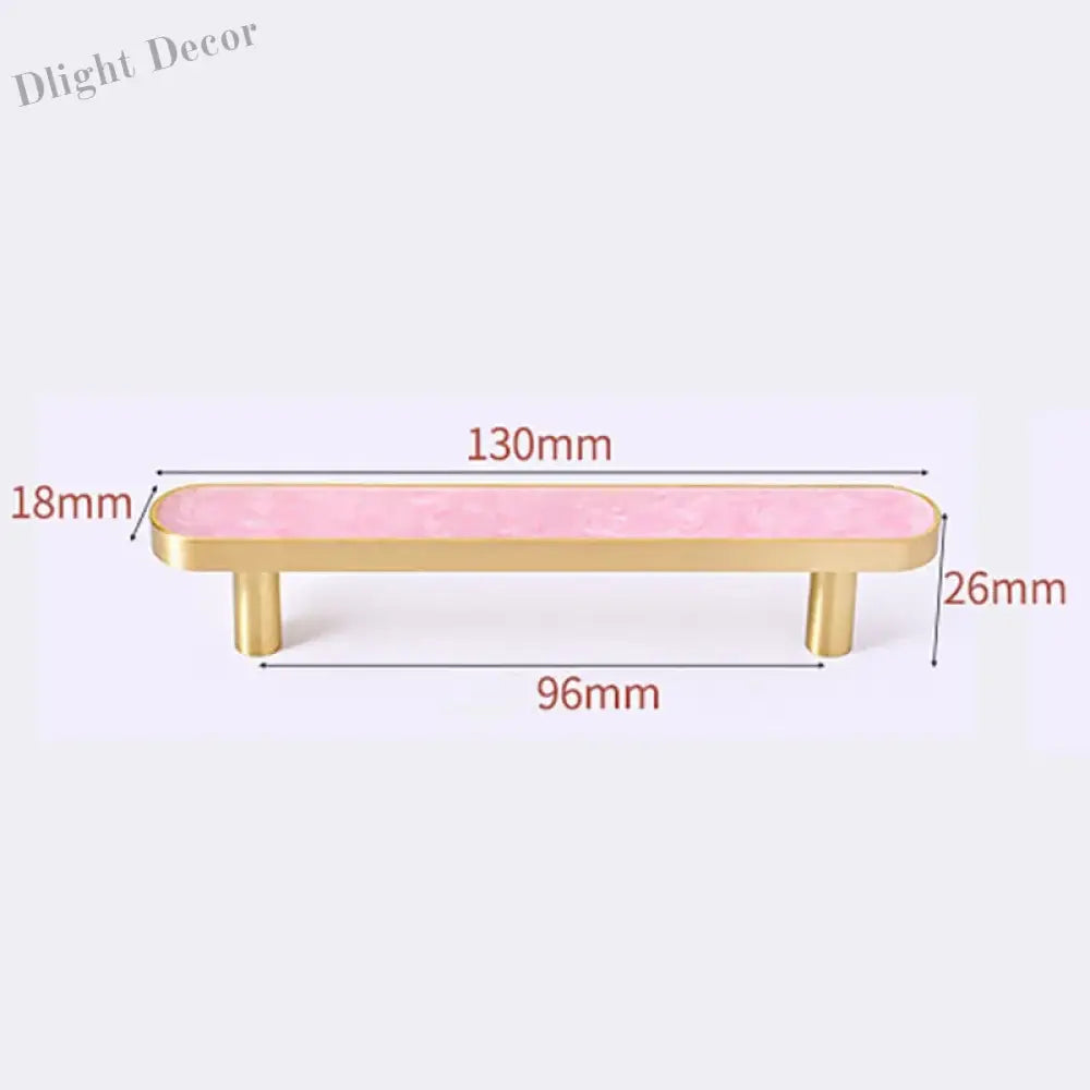 Brass and Acrylic Cabinet Handles – Colorful European Wardrobe Pulls for Furniture (96/128mm Hole Distance) 130mm G