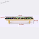 Brass and Acrylic Cabinet Handles – Colorful European Wardrobe Pulls for Furniture (96/128mm Hole Distance) 130mm H