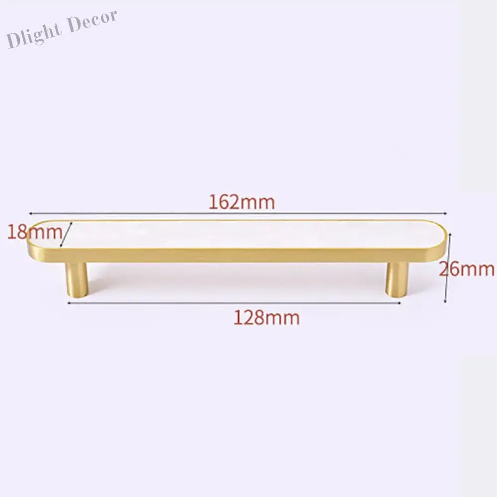 Brass and Acrylic Cabinet Handles – Colorful European Wardrobe Pulls for Furniture (96/128mm Hole Distance) 162mm A