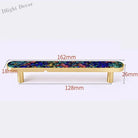 Brass and Acrylic Cabinet Handles – Colorful European Wardrobe Pulls for Furniture (96/128mm Hole Distance) 162mm C