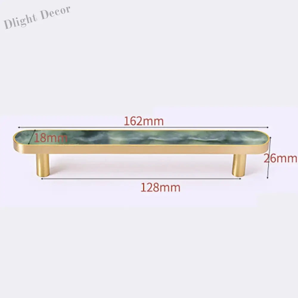 Brass and Acrylic Cabinet Handles – Colorful European Wardrobe Pulls for Furniture (96/128mm Hole Distance) 162mm D