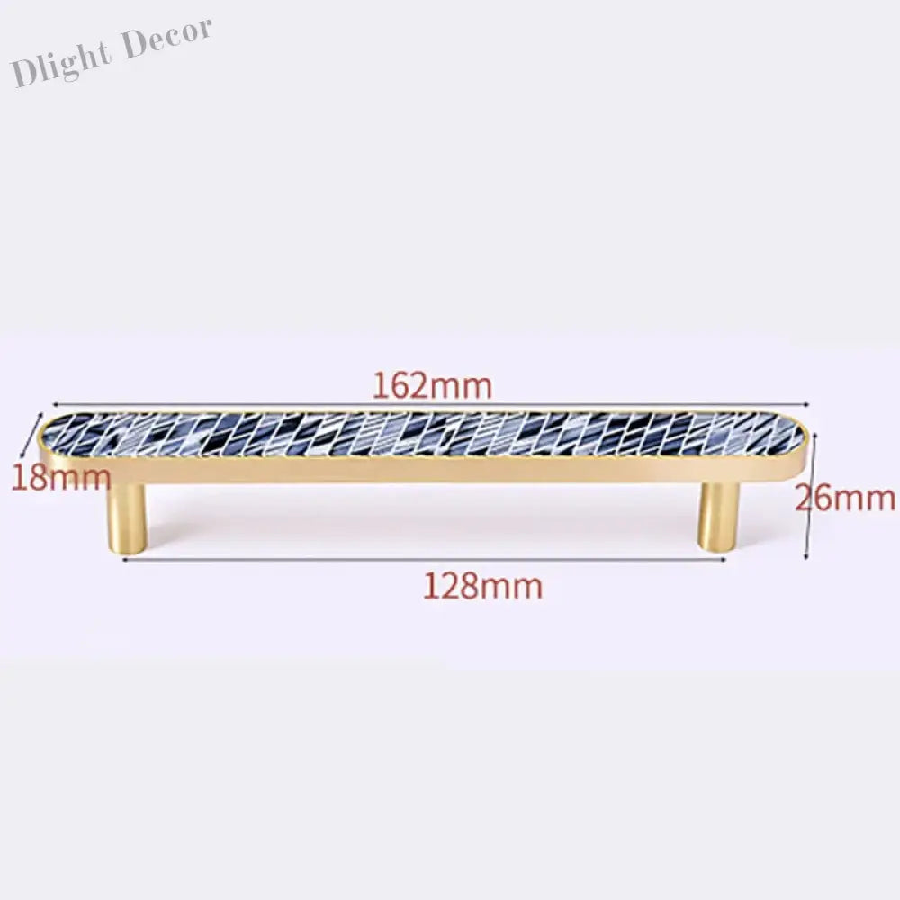 Brass and Acrylic Cabinet Handles – Colorful European Wardrobe Pulls for Furniture (96/128mm Hole Distance) 162mm E
