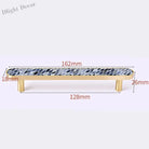 Brass and Acrylic Cabinet Handles – Colorful European Wardrobe Pulls for Furniture (96/128mm Hole Distance) 162mm E