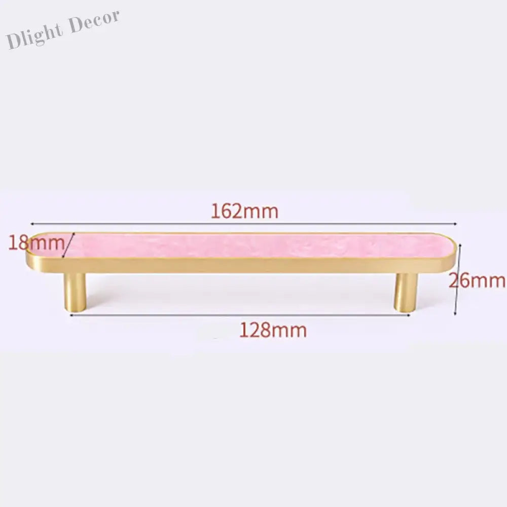 Brass and Acrylic Cabinet Handles – Colorful European Wardrobe Pulls for Furniture (96/128mm Hole Distance) 162mm G