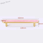 Brass and Acrylic Cabinet Handles – Colorful European Wardrobe Pulls for Furniture (96/128mm Hole Distance) 162mm G