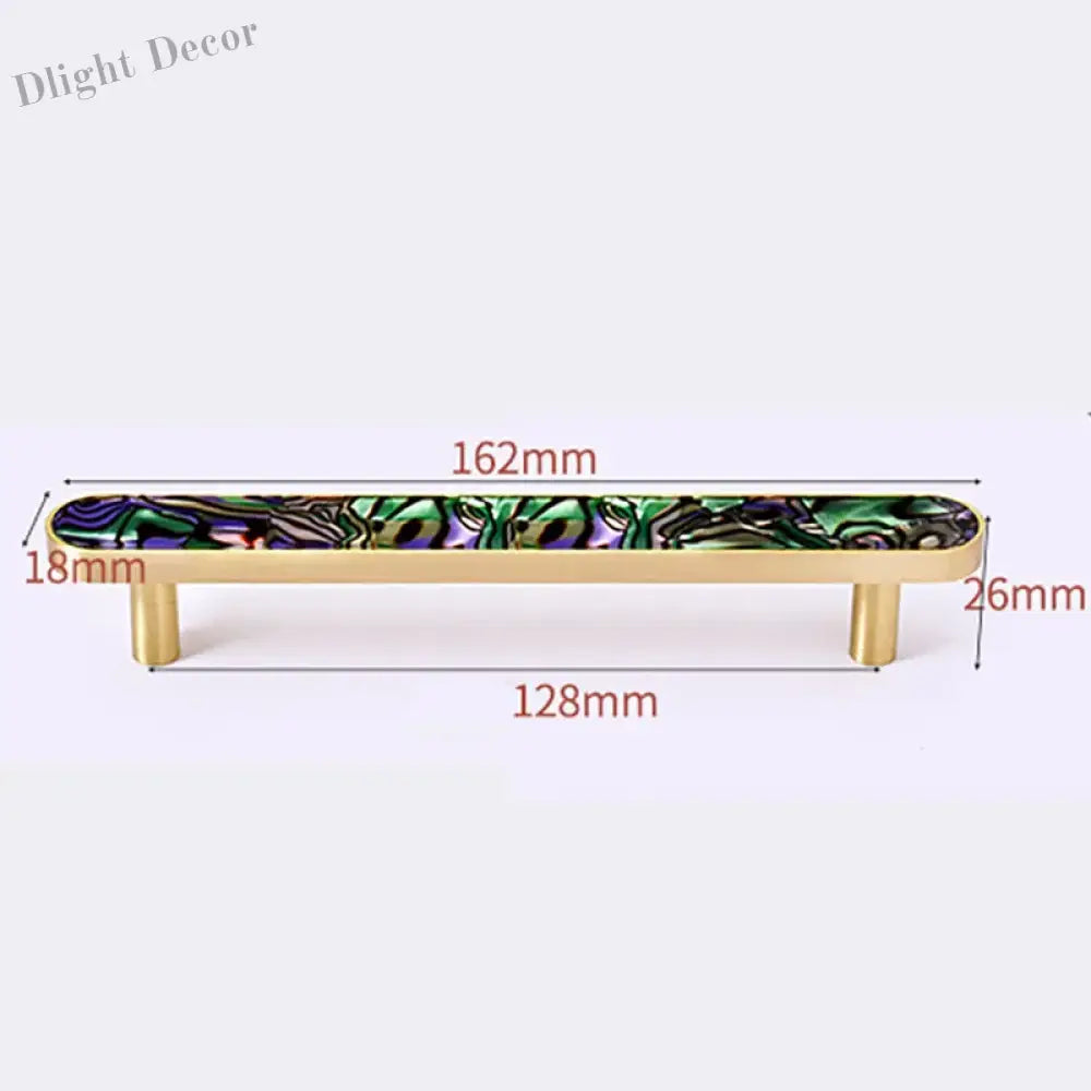 Brass and Acrylic Cabinet Handles – Colorful European Wardrobe Pulls for Furniture (96/128mm Hole Distance) 162mm H