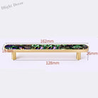 Brass and Acrylic Cabinet Handles – Colorful European Wardrobe Pulls for Furniture (96/128mm Hole Distance) 162mm H