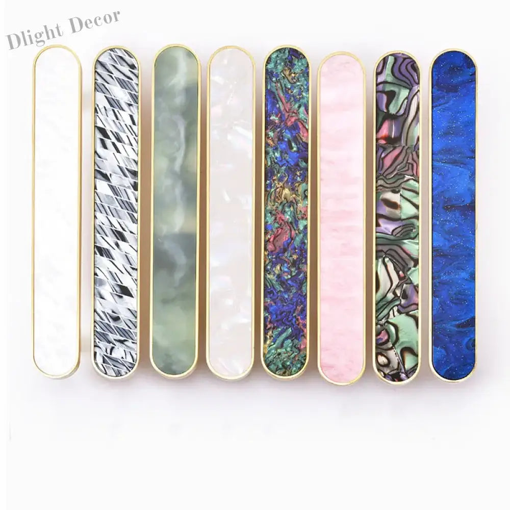 Brass and Acrylic Cabinet Handles – Colorful European Wardrobe Pulls for Furniture (96/128mm Hole Distance) Handles