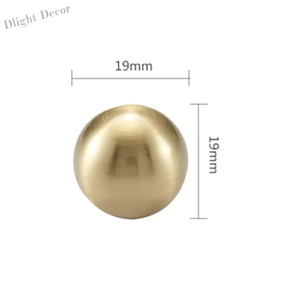 Brass Ball Cabinet Knobs – Modern Wardrobe Handles and Dresser Pulls 19mm / 1 piece Knob