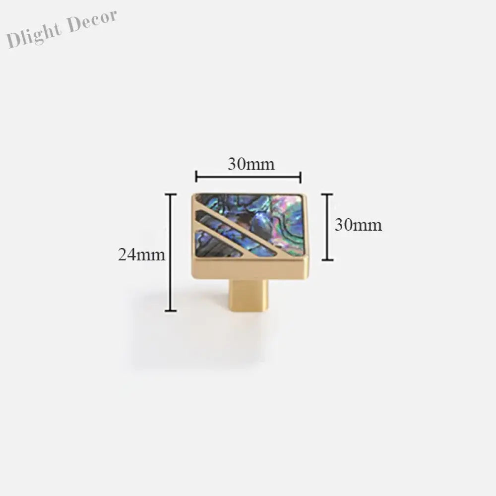 Brass Furniture Handle with Natural Shell – Modern Wardrobe Drawer and Dresser Knobs colorful 30mm Handles