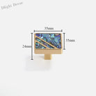 Brass Furniture Handle with Natural Shell – Modern Wardrobe Drawer and Dresser Knobs colorful 35mm Handles