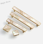 Brass Furniture Handle with Natural Shell – Modern Wardrobe Drawer and Dresser Knobs Handles