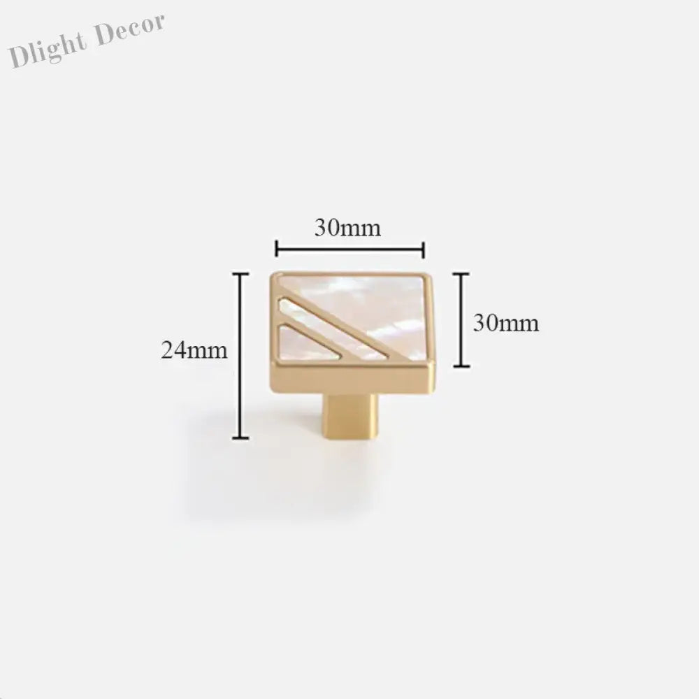 Brass Furniture Handle with Natural Shell – Modern Wardrobe Drawer and Dresser Knobs white 30mm Handles