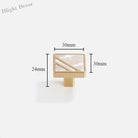 Brass Furniture Handle with Natural Shell – Modern Wardrobe Drawer and Dresser Knobs white 30mm Handles