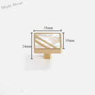 Brass Furniture Handle with Natural Shell – Modern Wardrobe Drawer and Dresser Knobs white 35mm Handles