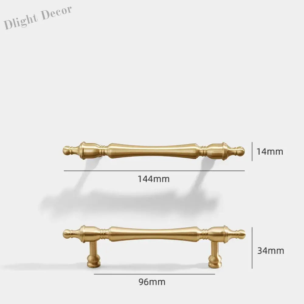 Brass Furniture Handles – French Wardrobe Cabinet and Drawer Knobs in Gold 144x96mm Handles