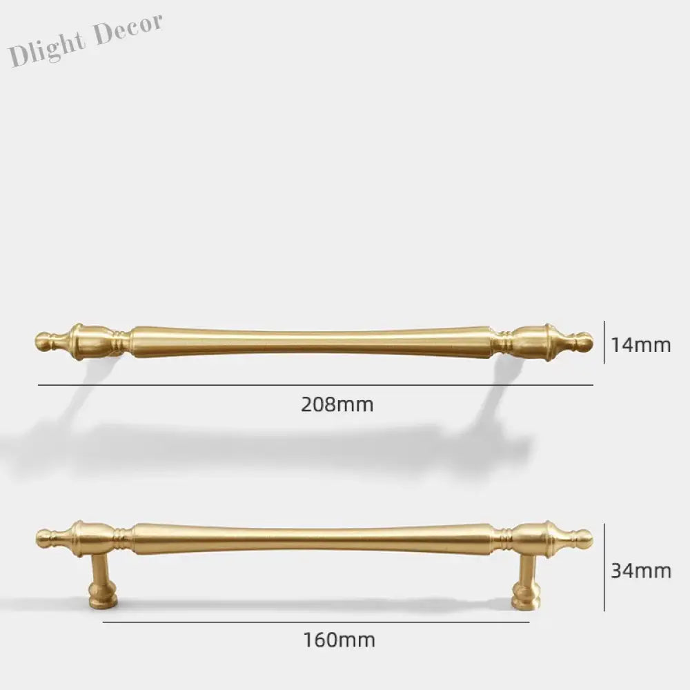 Brass Furniture Handles – French Wardrobe Cabinet and Drawer Knobs in Gold 208x160mm Handles