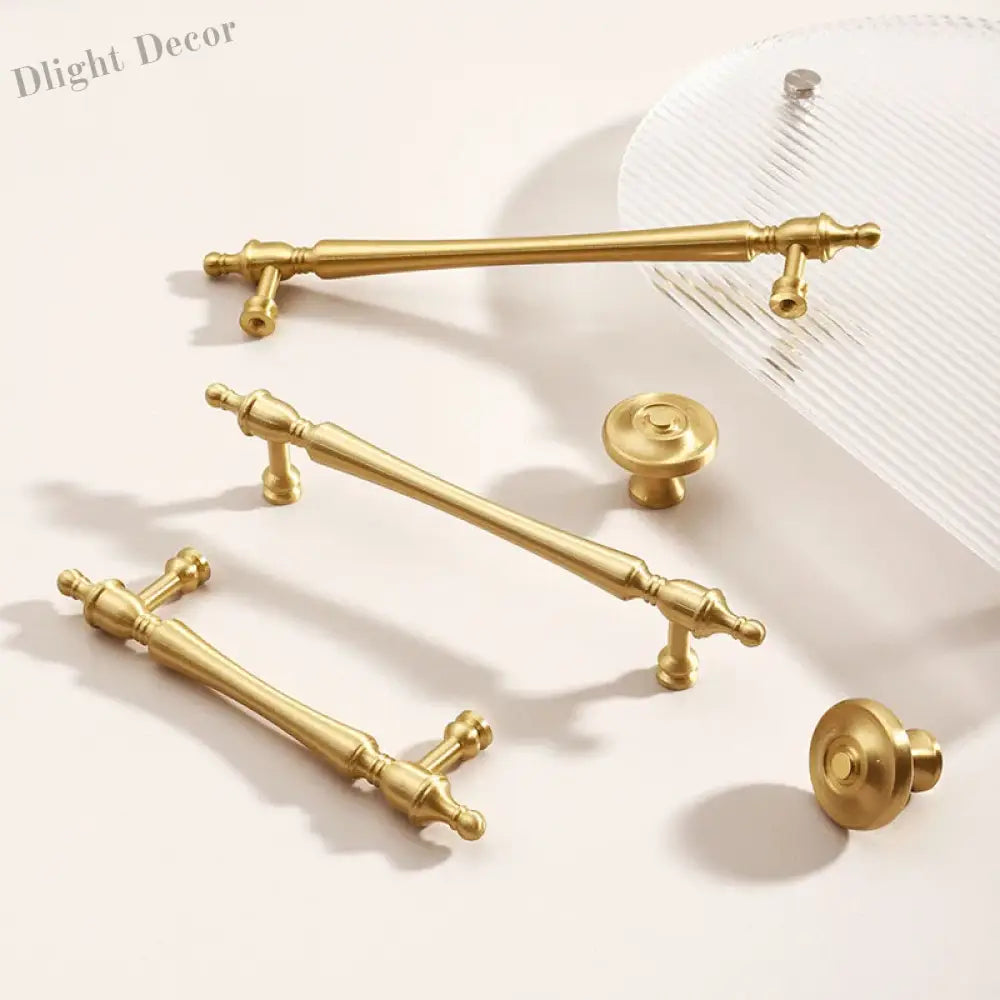 Brass Furniture Handles – French Wardrobe Cabinet and Drawer Knobs in Gold Handles