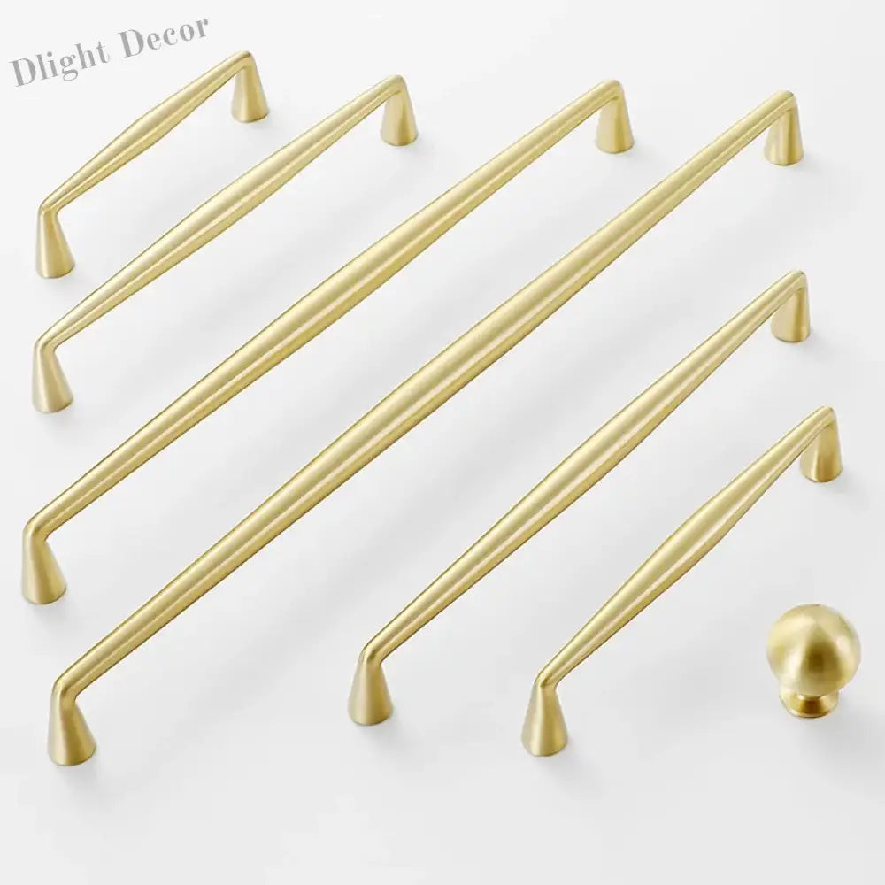 Brass Gold Black and Gray Cabinet Handles – Nordic Wardrobe Knobs and American Bar Pulls Gold / 268mm(CC 256) Handles