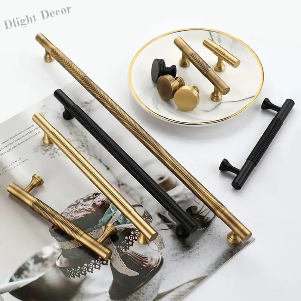 Brass Handles – Gold Black Antique Cabinet Bar Handles and Drawer Knobs for Furniture Handles