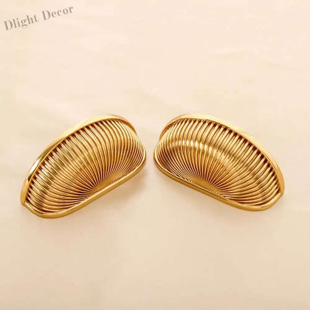 Brass Shell Drawer Knobs – Nordic Antique Round Cabinet Handles for TV Stands and Wine Cases 80x40mm knob