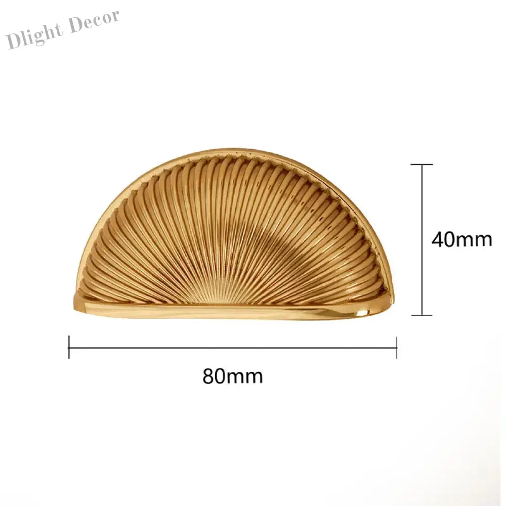 Brass Shell Drawer Knobs – Nordic Antique Round Cabinet Handles for TV Stands and Wine Cases 80x40mm knob