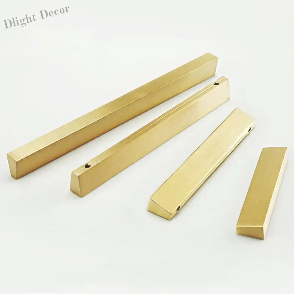 Brass Trapezoidal Cabinet Handles - High-End Golden Drawer Pulls for Wardrobes and Furniture Handles