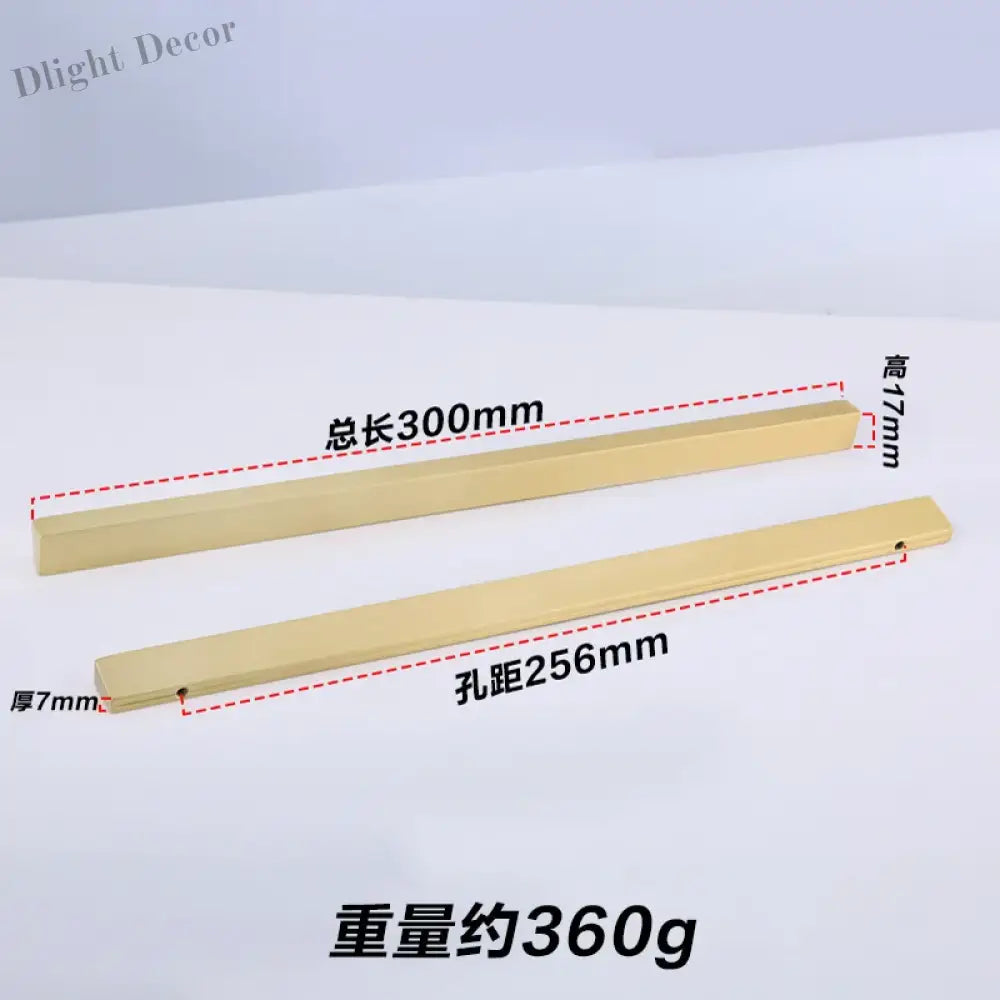 Brass Trapezoidal Cabinet Handles - High-End Golden Drawer Pulls for Wardrobes and Furniture Brass-256mm Handles