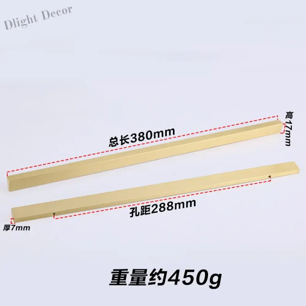 Brass Trapezoidal Cabinet Handles - High-End Golden Drawer Pulls for Wardrobes and Furniture Brass-288mm Handles