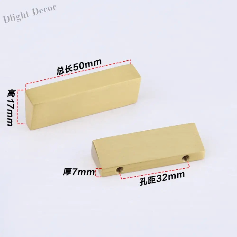 Brass Trapezoidal Cabinet Handles - High-End Golden Drawer Pulls for Wardrobes and Furniture Brass-32mm Handles
