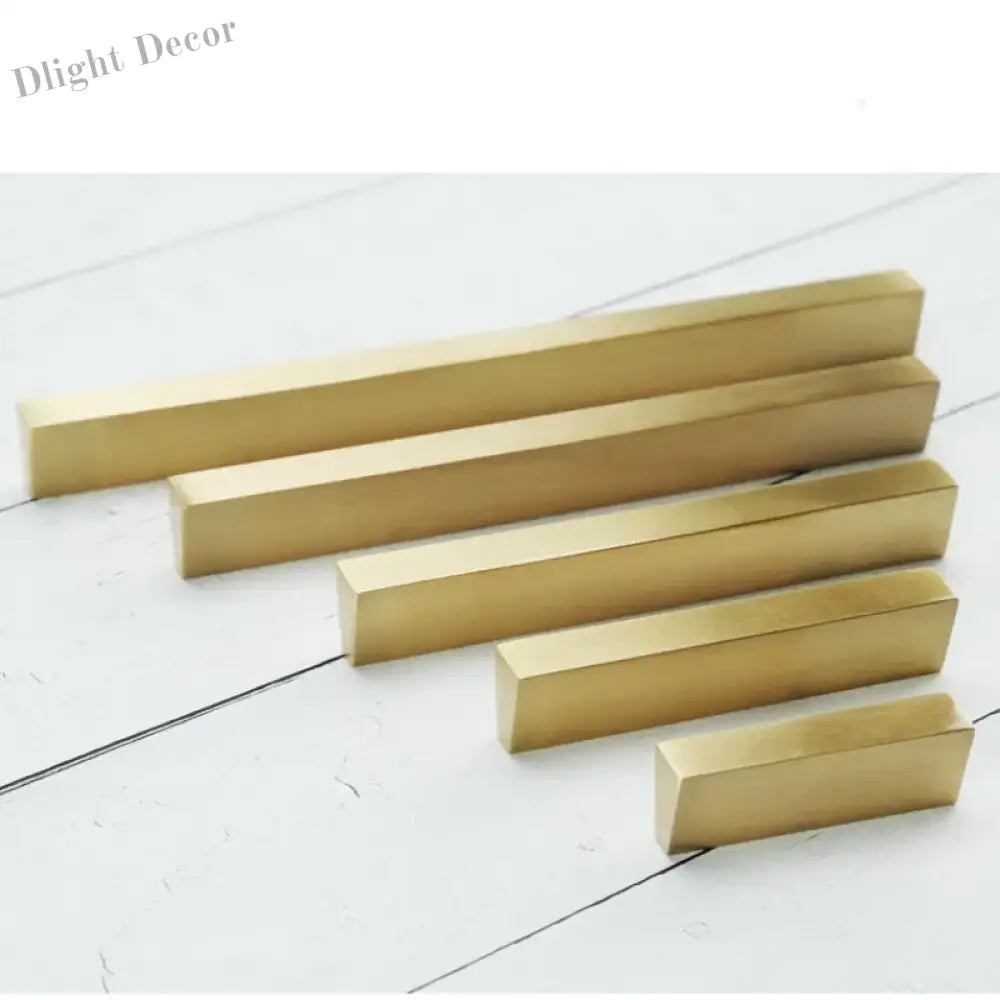 Brass Trapezoidal Cabinet Handles - High-End Golden Drawer Pulls for Wardrobes and Furniture Handles