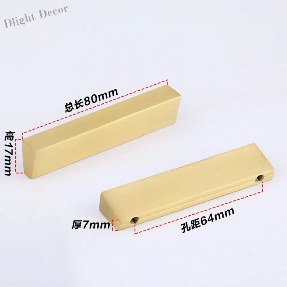 Brass Trapezoidal Cabinet Handles - High-End Golden Drawer Pulls for Wardrobes and Furniture Brass-64mm Handles