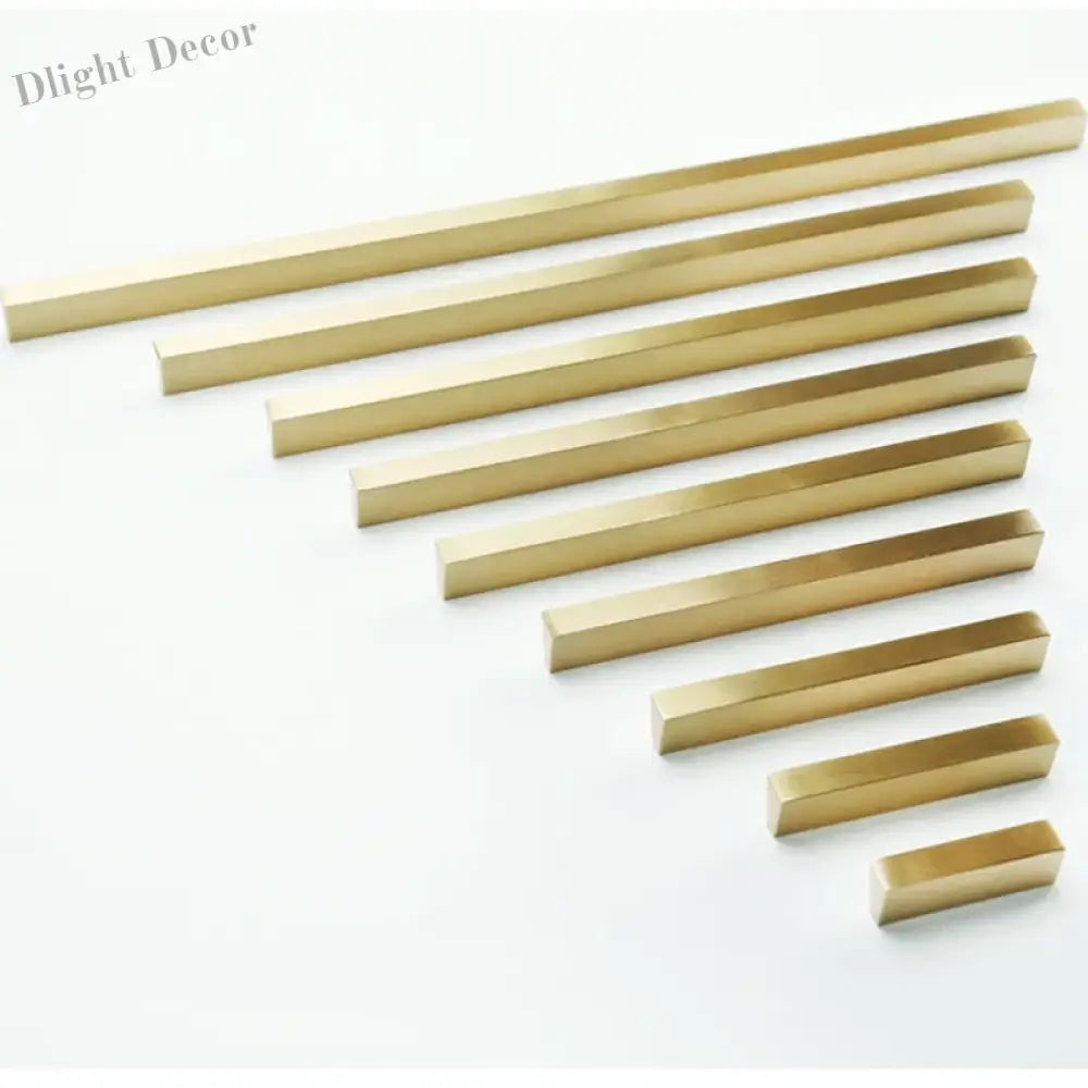 Brass Trapezoidal Cabinet Handles - High-End Golden Drawer Pulls for Wardrobes and Furniture Handles