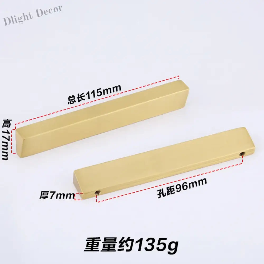 Brass Trapezoidal Cabinet Handles - High-End Golden Drawer Pulls for Wardrobes and Furniture Brass-96mm Handles