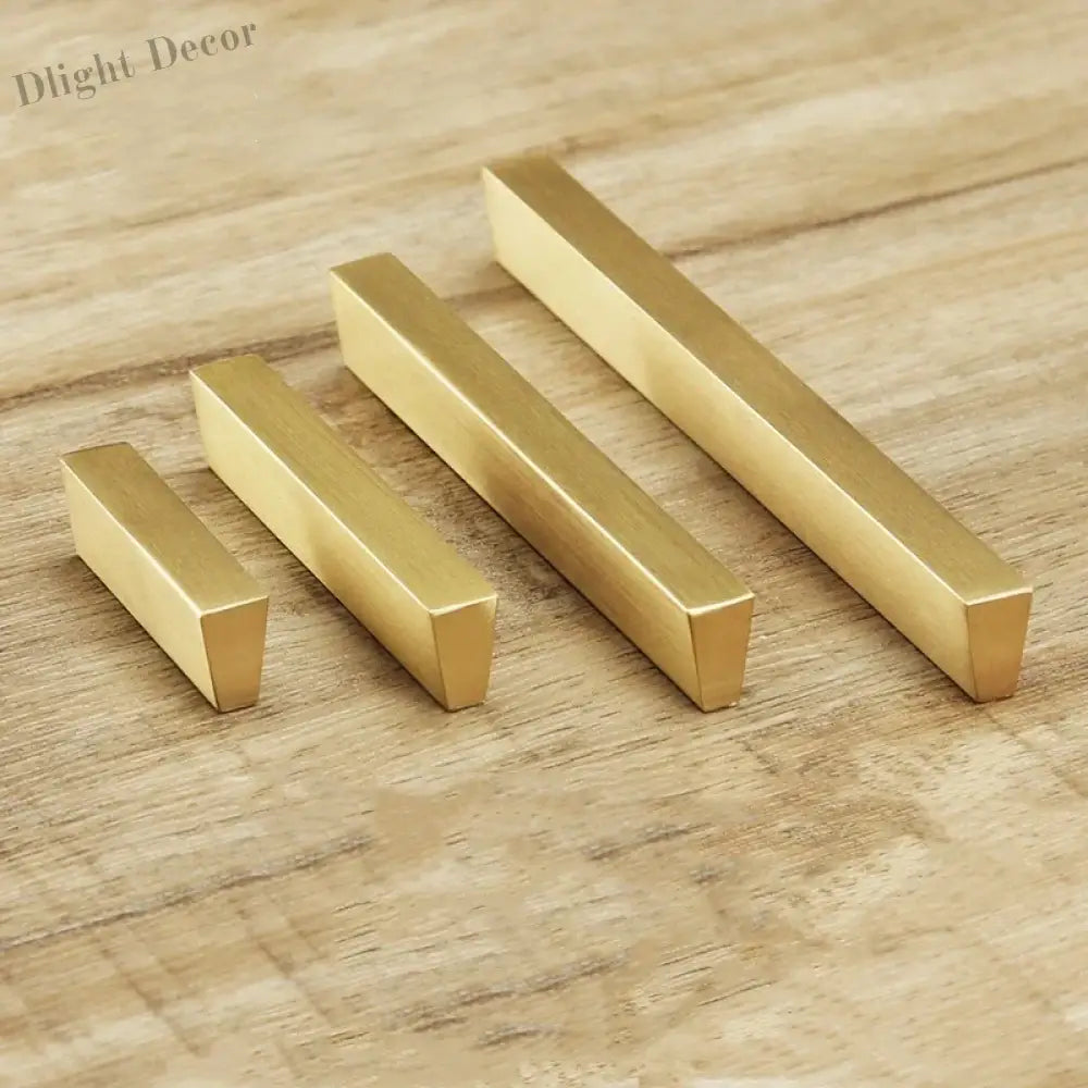 Brass Trapezoidal Cabinet Handles - High-End Golden Drawer Pulls for Wardrobes and Furniture Handles