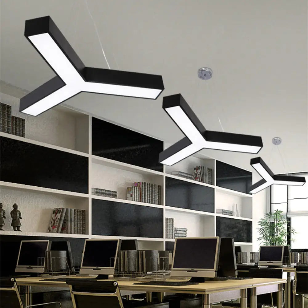 Brianna Y - Shaped Pendant: Modern Design Meets Versatile Lighting Black / 22’ Ceiling Light