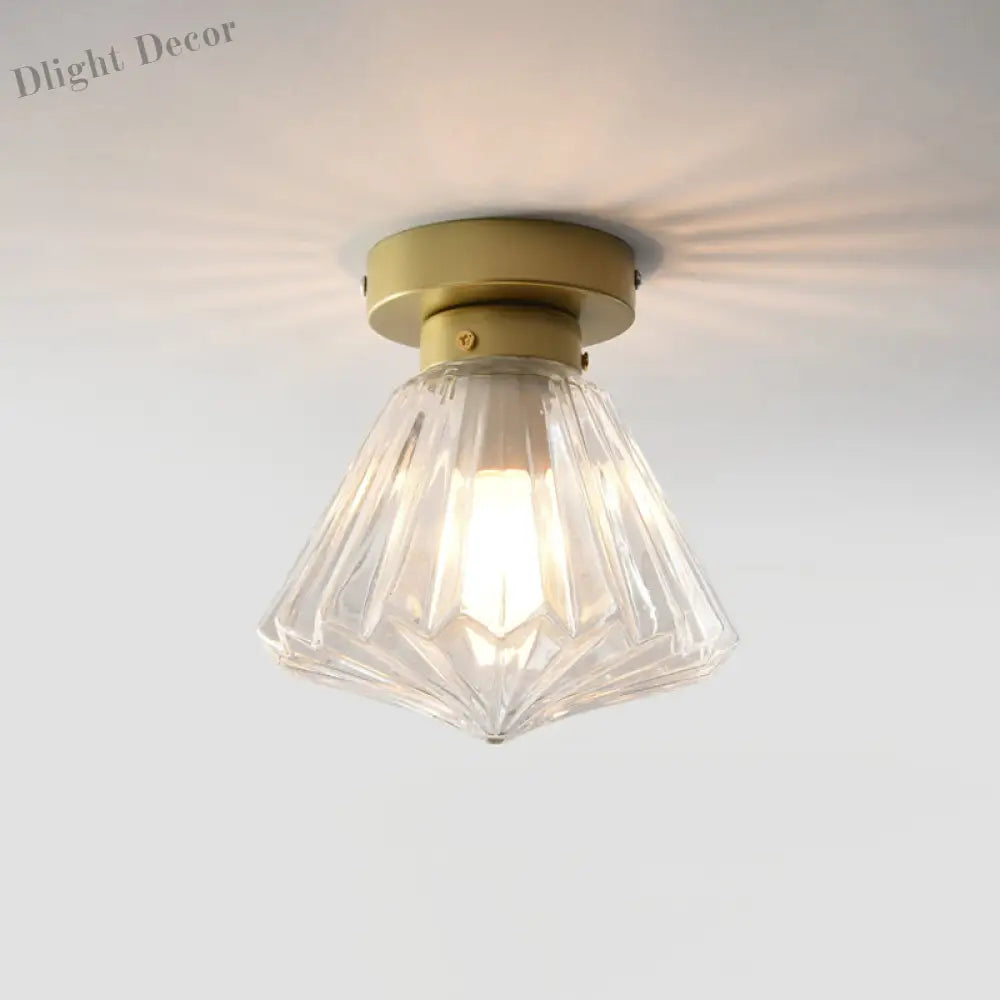 Brielle Modern Brass Flush Mount - Prismatic Elegance** Ceiling Light