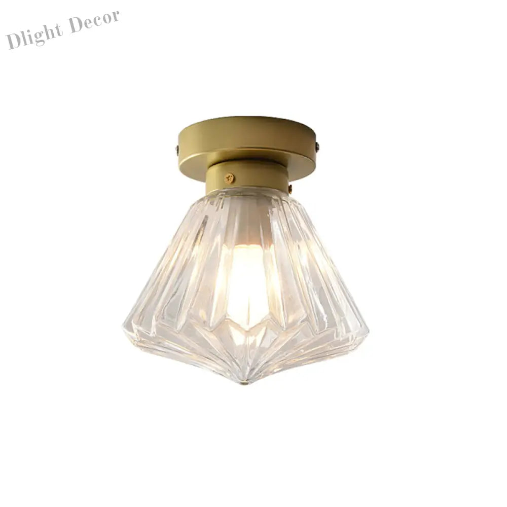 Brielle Modern Brass Flush Mount - Prismatic Elegance** Ceiling Light