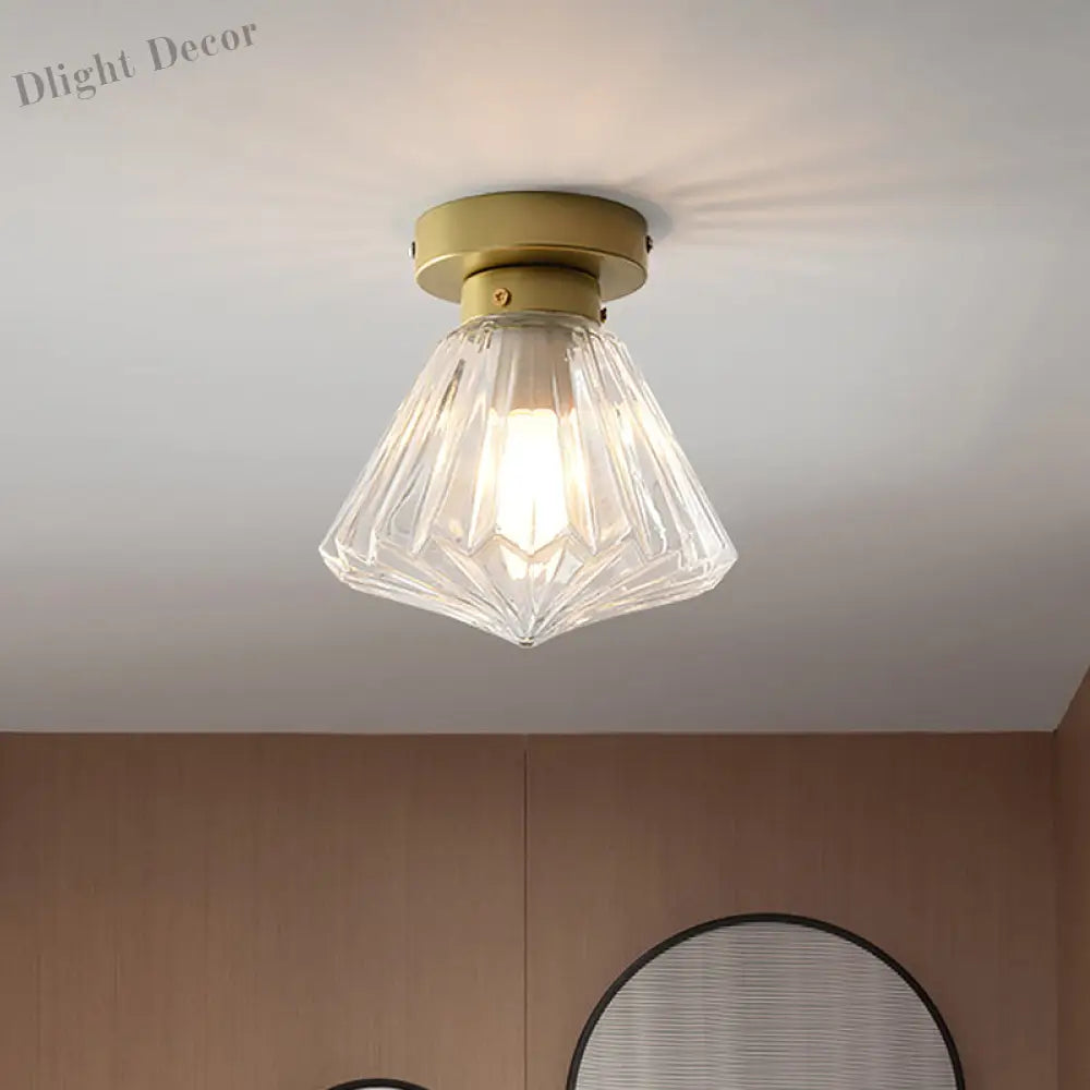 Brielle Modern Brass Flush Mount - Prismatic Elegance** Ceiling Light