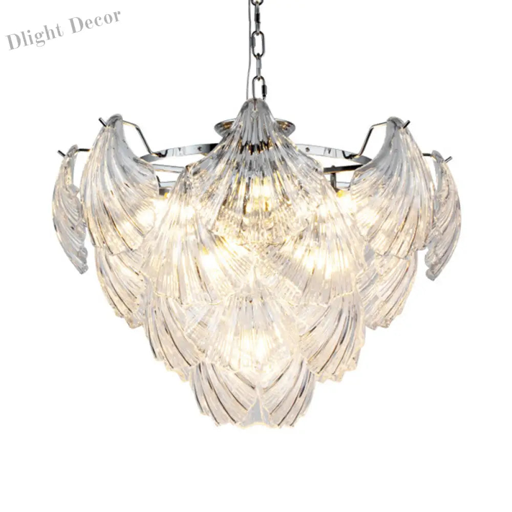 Brielle’s Crystal Chandelier - Modern Elegance With Tapered Petals (10 Lights) Chandelier