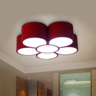 Brighten Young Minds With The Floral Kindergarten Led Ceiling Light Red / 18’ White