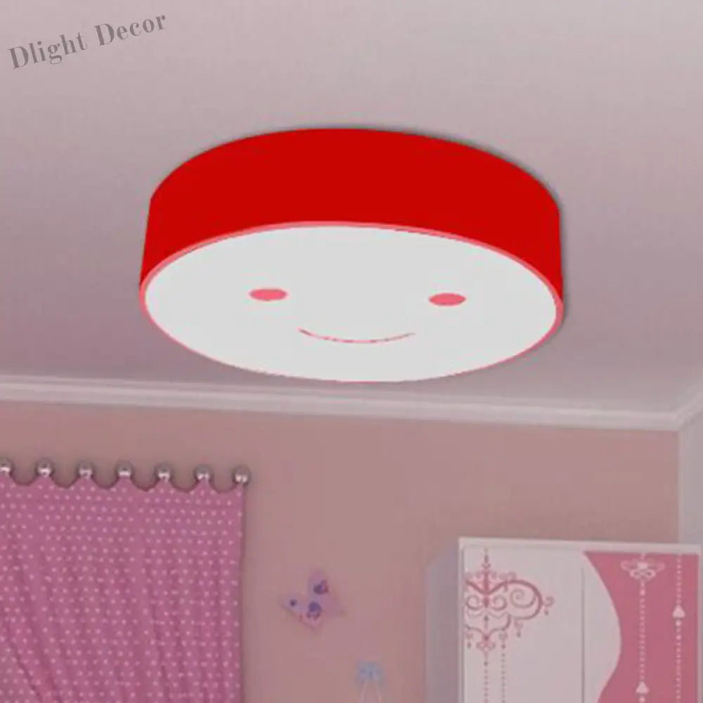 Brighten Your Child’s Day With The Happy Face Led Nursery Ceiling Light! Red / White Light Fixtures