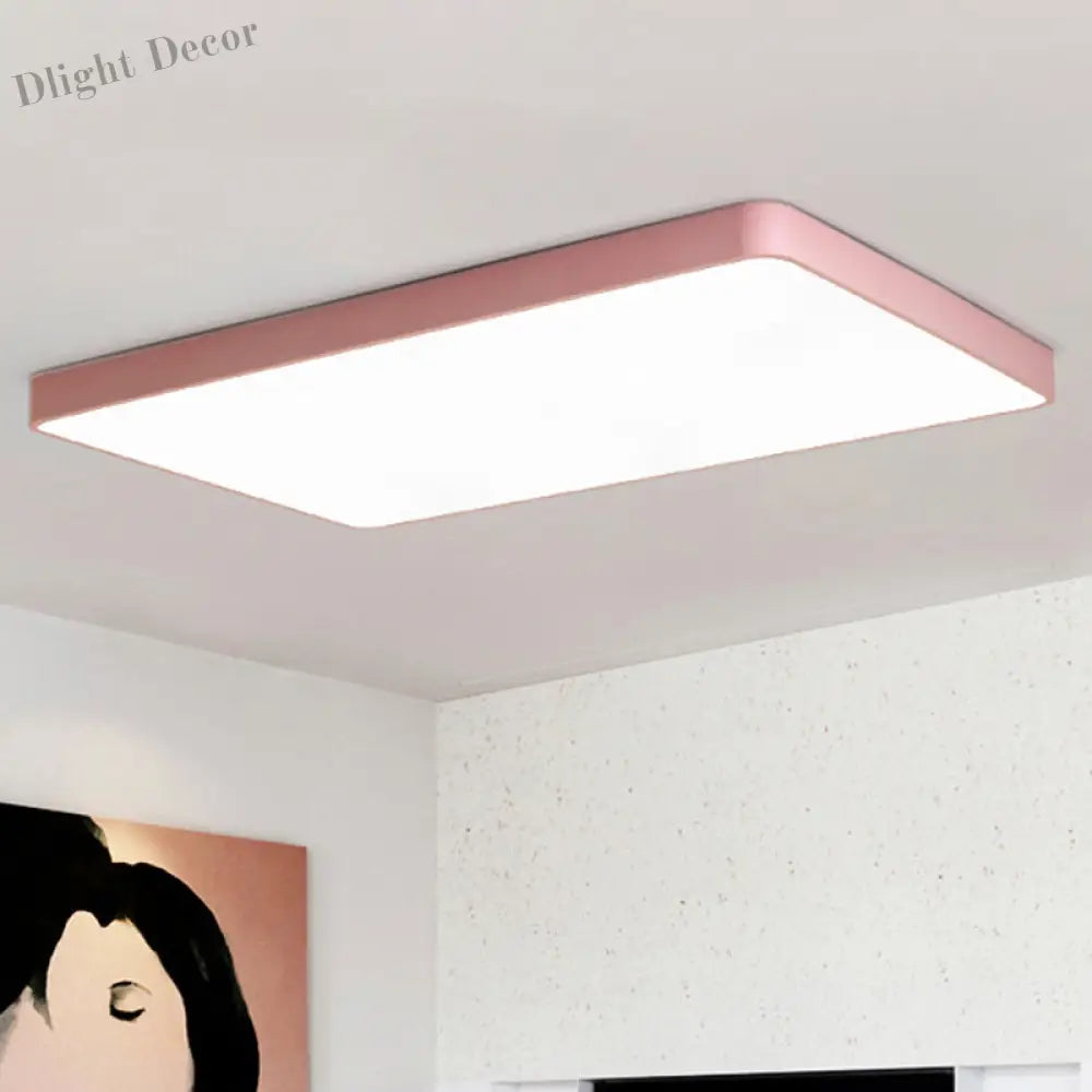 Brighten Your Space With Fun And Color: The Macaron Rectangular Flush Mount Ceiling Light